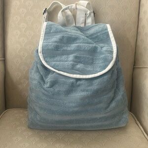 NWT Lu & Elle baby blue terry cloth backpack. 
Perfect for the beach!